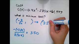Word problem involving the maximum or minimum of a quadratic function