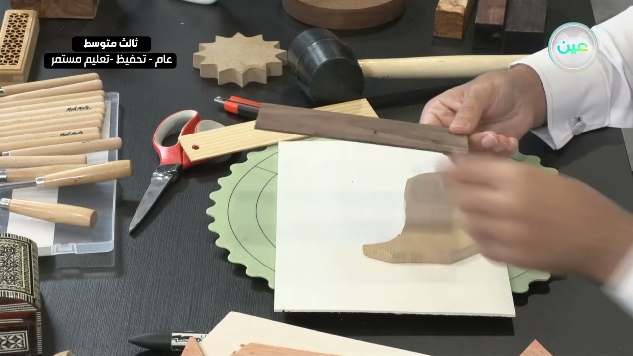 التشكيل بالقشرة الخشبية 4 - التربية الفنية - ثالث متوسط