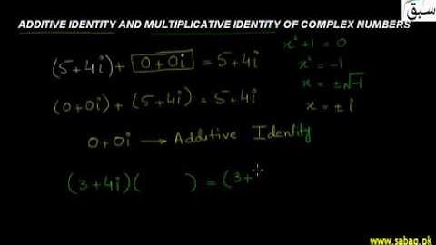 Additive and multiplicative identity  of complex number