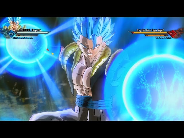 Dragon Ball FighterZ - Gogeta Blue vs Full Power Broly Gameplay