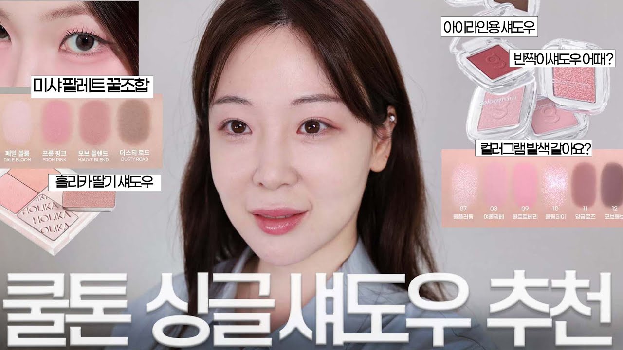 쿨톤 싱글섀도우 뭐사지..? 광고❌ 컬러그램 신상, 미샤, 홀리카홀리카