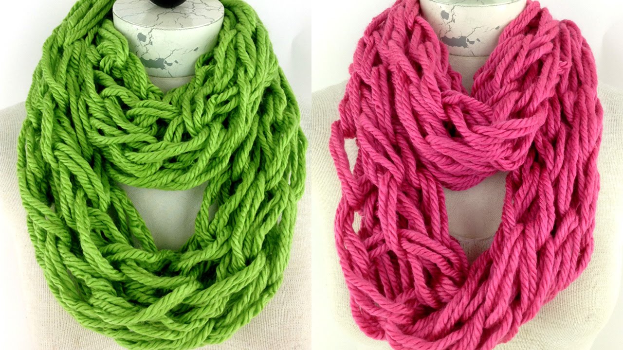 Arm Knit Scarf with Hometown USA - YouTube