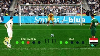 ركلات ترجيح  ريال مدريد ضد منتخب العراق  l تعليق فهد العتيبي l عدنان يضيع  PES 2019 l