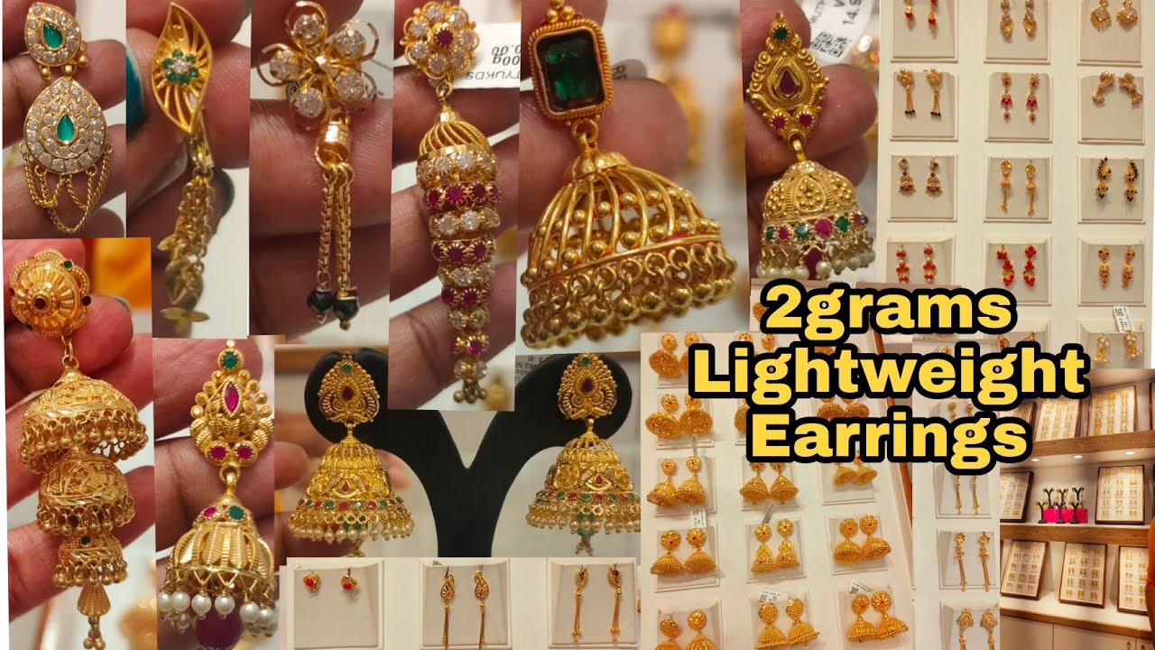 2grams Lightweight Earrings/Jumka/Hanging Chain/Fancy Stone Earrings