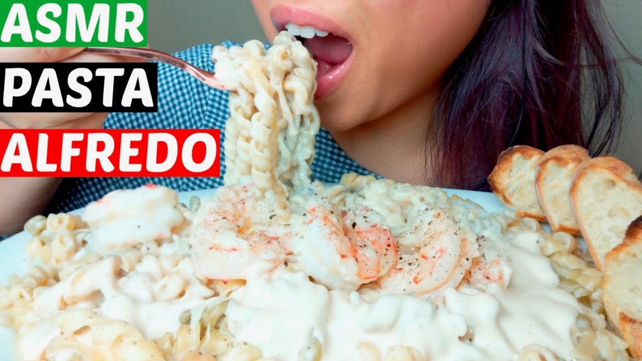 ASMR CHEESY ALFREDO PASTA 🍝 Riccioli  먹방 Eating Sounds* No Talking suellASMR