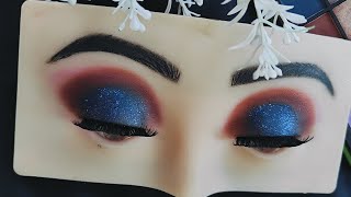 Blue glittery smokey eye makeup tutorial l step by step eyeshadow tutorial ll makeup artist queen