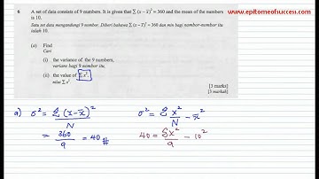 SPM Add Math : Statistics Paper 2 Question