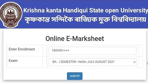 How to kkhsou Online E Marksheets Download ll Degree 1 st sem ll Back ll Old Course ll OBE Exam 21