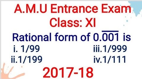 A.M.U Entrance Exam/ Class:XI (Science Stream)/Dipp. Engg./2017-18/ Solution of Que.on Math