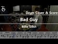 Billie eilish  bad guylive drum coverdrum sheetscoretutoriallesson