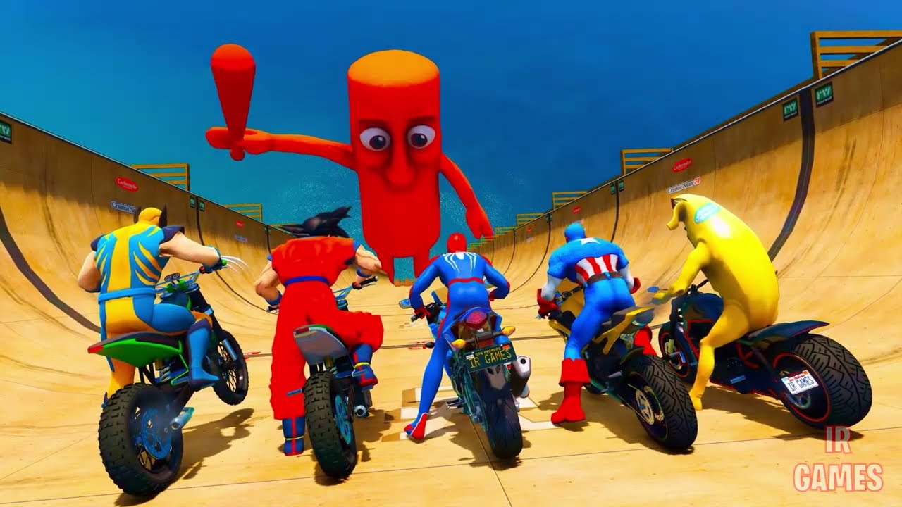 HOMEM ARANHA e AMIGOS com MOTO vs TUNG TUNG SAHUR GIGANTE #69 FUNNY GAME! GTA 5