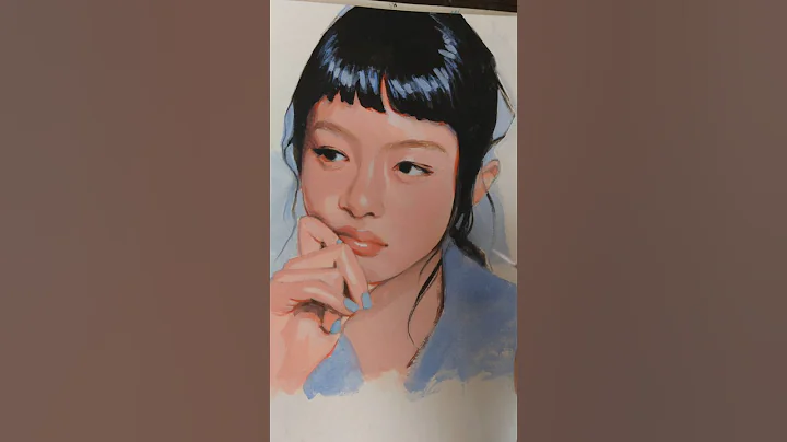 daily gouache practice 🥀 #sketchbook #rosecore #portraitpainting thumbnail