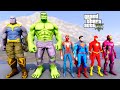 Which SUPERHERO CAN JUMP OVER the ALAMO SEA SpiderMan, Thanos, Hulk, Ironman, Flash - GTA V MODS