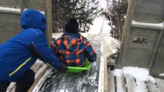 Michael Does the Toboggan Run at the Fort Whyte Centre