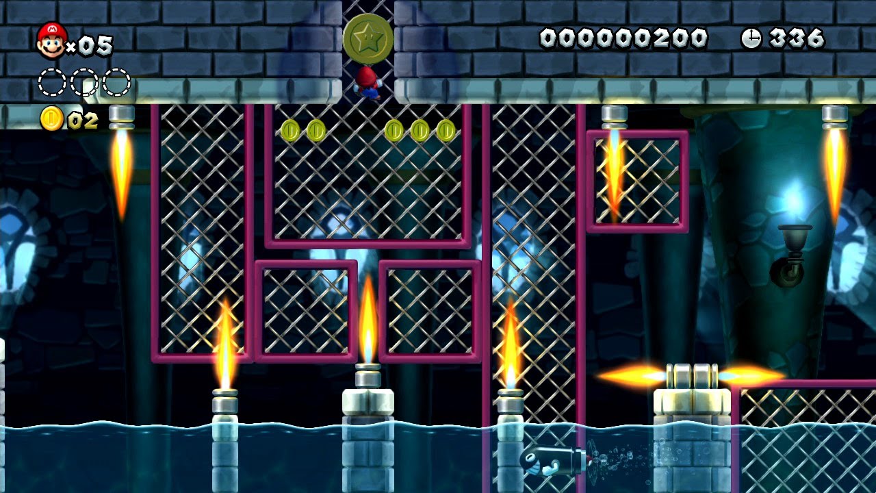 New Super Mario Bros. U Mer MentaloCHÂTEAU Troisième pièce étoile