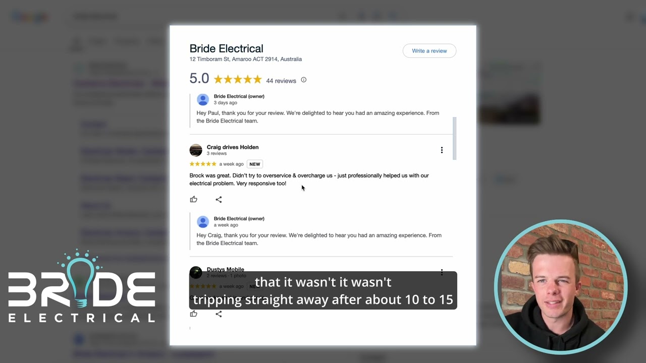 Electrician Canberra: Real Google Reviews & Job Walkthrough