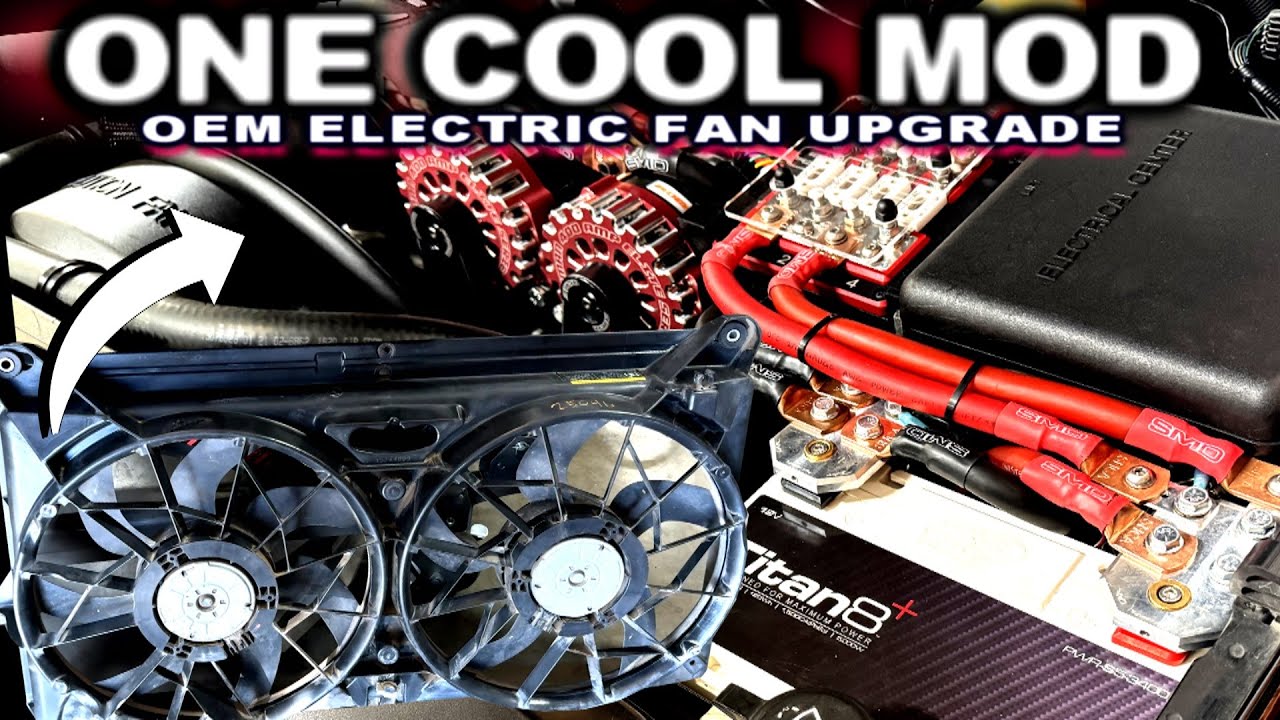 Old clutch fan out, OEM electric in 🥶 Check out this awesome GMC Yukon cooling fan mod