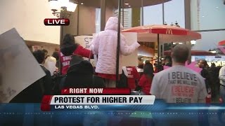 Fast food workers hold protest for higher pay