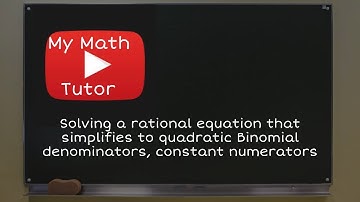 Solving a rational equation that simplifies to quadratic: Binomial denominators, constant numerators