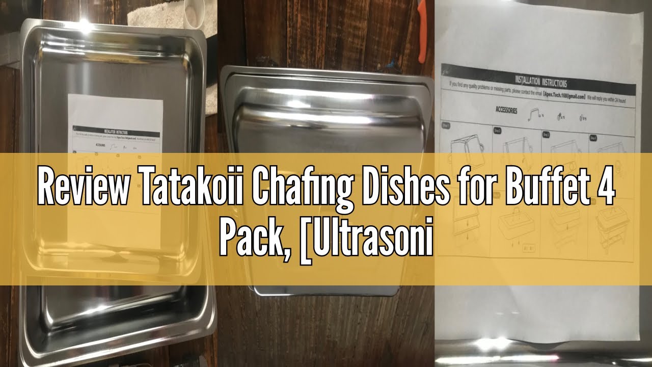 Review Tatakoii Chafing Dishes for Buffet 4 Pack, [Ultrasonic Mirror Polishing] Chafing Dish Buffet