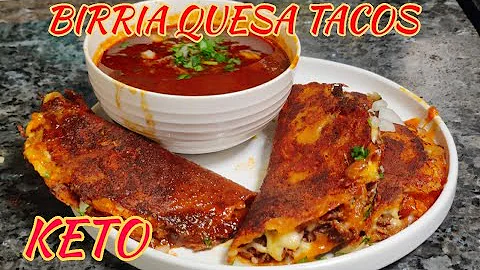 BIRRIA QUESA TACOS KETO Y CONSOME / Keto Cheesy Be...