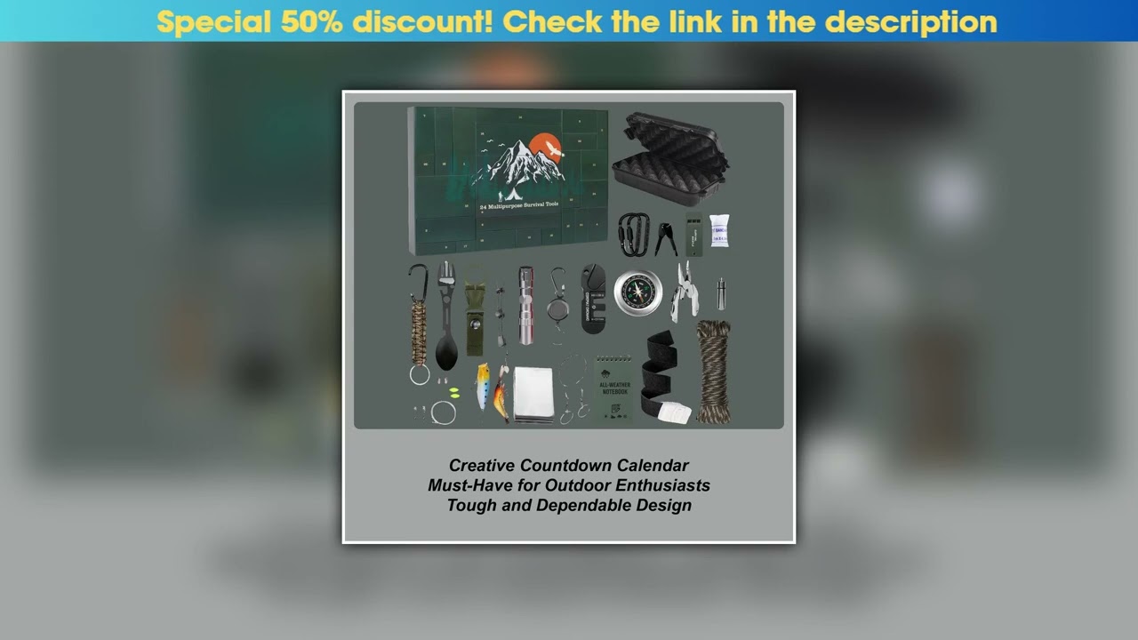 Best Survival Kit Countdown Calendar 24 Days Survival Kit Calendar for Men Complete Weather-Resista