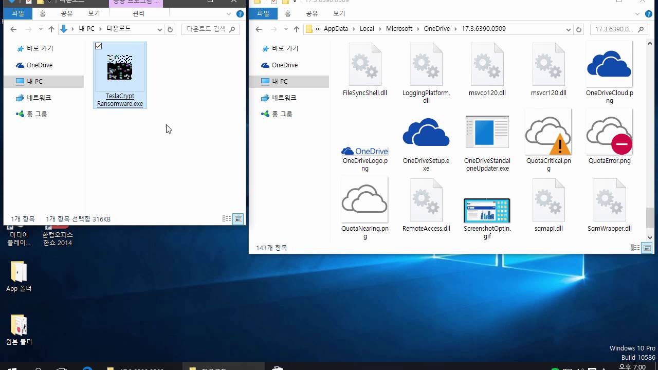 AppCheck 안티랜섬웨어 : TeslaCrypt 랜섬웨어(.vvv) 차단 영상