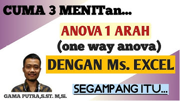 Anova 1 arah menggunakan Ms.Excel