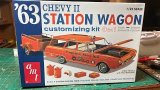 Full build 1963 Chevy II wagon and Trailer by AMT.