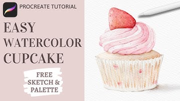 How to Paint a Watercolor Cupcake in Procreate  | Realistic Watercolor Food Procreate Tutorial