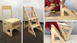 Silla Escalera Muy Fácil De Hacer  Tutorial de Carpintería