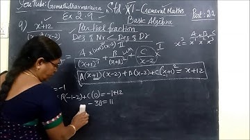 11th Maths [Part-22] Ex-2.9 sum-9 Basic Algebra E.M Gomathi dharmarajan