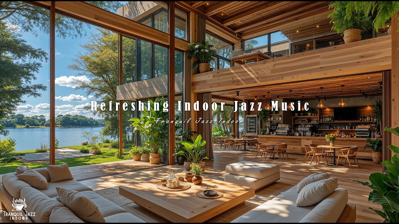 Refreshing Indoor Jazz Music for Stress Relief | Smooth Jazz Cafe with Tranquil Nature for Calm