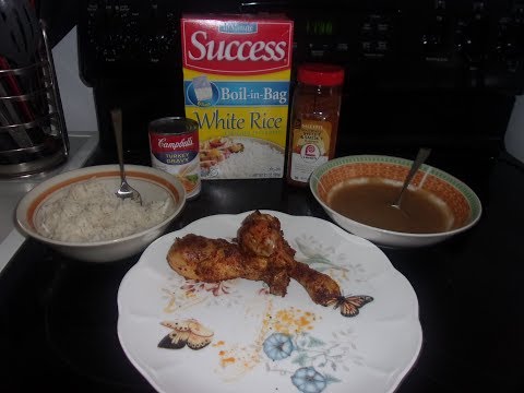 NINJA FOODi DELUXE and A COMPLETE CHICKEN LEG AND RICE DINNER IN 30 MINUTES FROM FROZEN