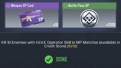 Call Of Duty Mobile Kill 10 Enemies with H.I.V.E Operator Skill in MP Matches Task Complete