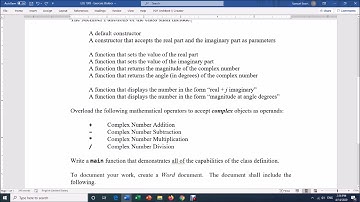ECE 1305   Programming Exercise 38 Complex Numbers