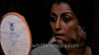 Indian actress aparna sen acts as she shoots for bengali cinema. here,
plays the role of an old woman. applying light makeups can be seen in
...