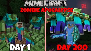 Surviving 200 days In Minecraft Zombie Apocalypse (Hindi)