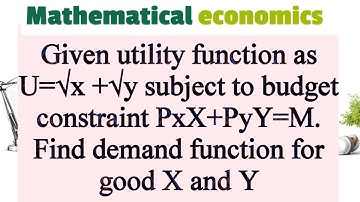 derive demand function from a utility function