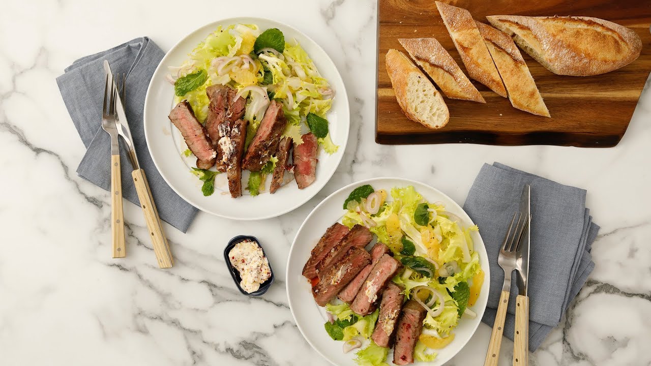 Skillet Steak with PinkPeppercorn Butter Martha Stewart YouTube