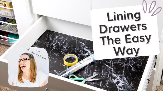 Cut Straight Lines On Drawer Liners With 3 Hacks - The Organized Mama