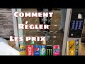 Rgler le prix dun distributeur automatique