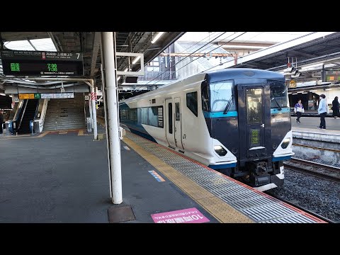 [女性運転士さん乗務！MHあり！]E257系 NC-33編成 特急あかぎ8号上野行の送り込み回送がMHを鳴らして大宮駅7番線を発車するシーン