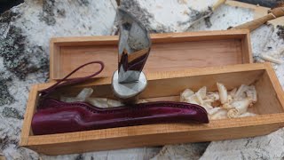 Homemade Moose antler knife. Hirvensarvi puukko