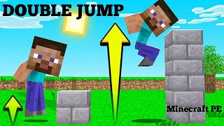 Как зделать двойной прыжок в Майнкрафт ПЕ с помощью командных блоков, Minecraft PE double Jump