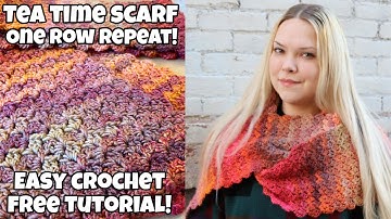 Easy CrochetTea Time Scarf Tutorial - One Row repeat - #hobbii