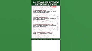 9 Most Important Job Interview Questions and Answers