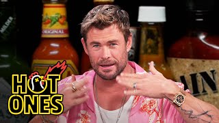 Chris Hemsworth Gets Nervous While Eating Spicy Wings | Hot Ones screenshot 5