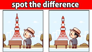 [Spot the Differences]🗼 Find 3 mistakes in the image of a grandpa looking at Tokyo Tower