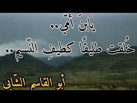 من ديوان أبو القاسم الشابي قصيدة يا بن أمي خلقت طليقا كطيف النسيم